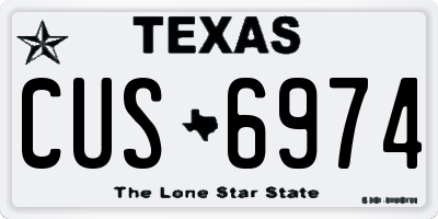 TX license plate CUS6974