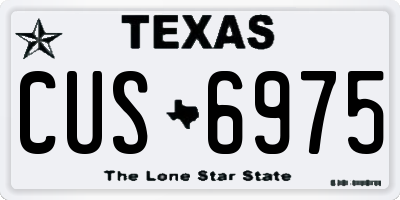 TX license plate CUS6975