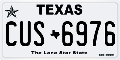 TX license plate CUS6976