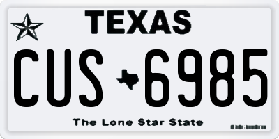 TX license plate CUS6985