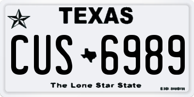 TX license plate CUS6989