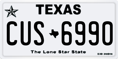 TX license plate CUS6990