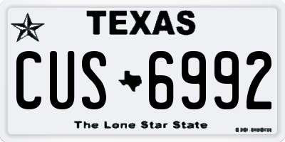 TX license plate CUS6992