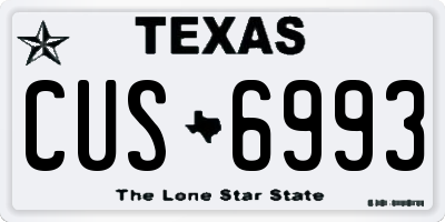 TX license plate CUS6993