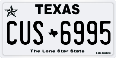 TX license plate CUS6995