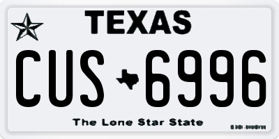 TX license plate CUS6996