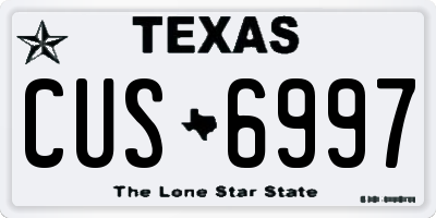TX license plate CUS6997