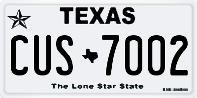 TX license plate CUS7002