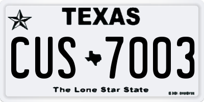 TX license plate CUS7003