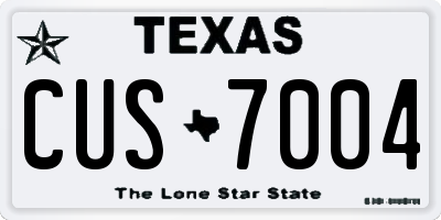 TX license plate CUS7004