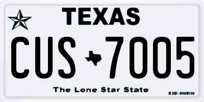 TX license plate CUS7005