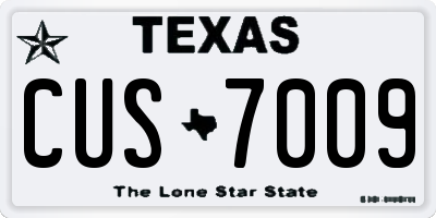 TX license plate CUS7009