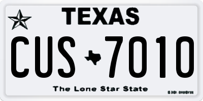TX license plate CUS7010