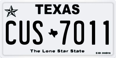 TX license plate CUS7011