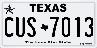 TX license plate CUS7013