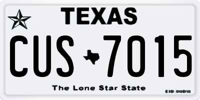 TX license plate CUS7015