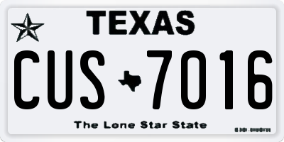 TX license plate CUS7016