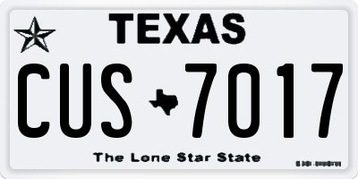 TX license plate CUS7017
