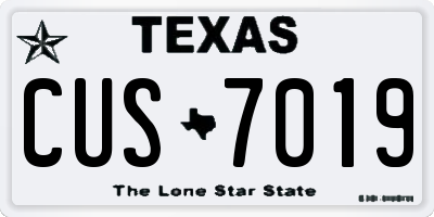 TX license plate CUS7019