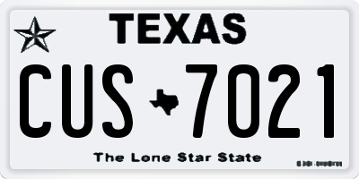 TX license plate CUS7021