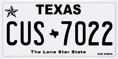 TX license plate CUS7022