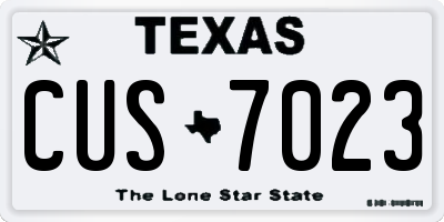 TX license plate CUS7023