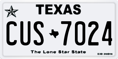 TX license plate CUS7024