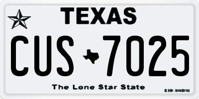 TX license plate CUS7025