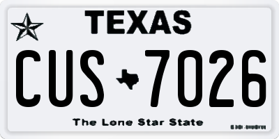 TX license plate CUS7026
