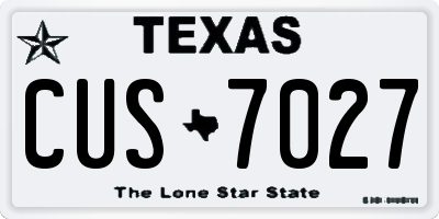 TX license plate CUS7027