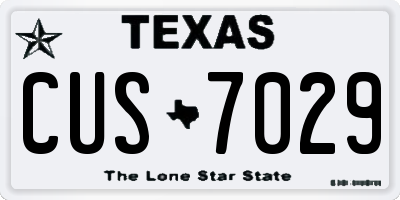 TX license plate CUS7029
