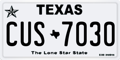 TX license plate CUS7030