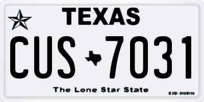 TX license plate CUS7031