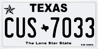 TX license plate CUS7033