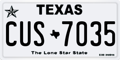 TX license plate CUS7035