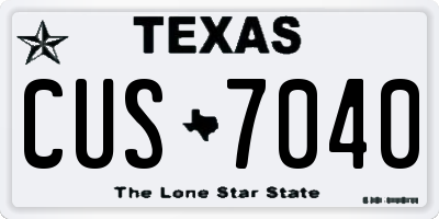 TX license plate CUS7040