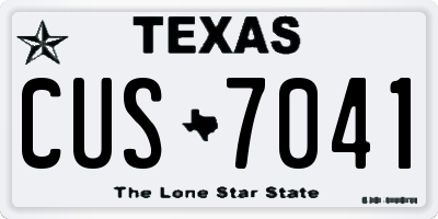 TX license plate CUS7041