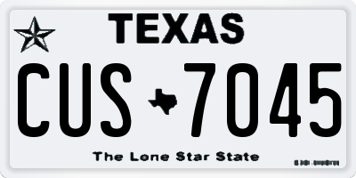 TX license plate CUS7045