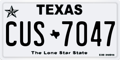 TX license plate CUS7047
