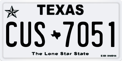 TX license plate CUS7051
