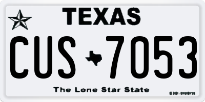 TX license plate CUS7053