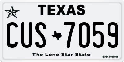 TX license plate CUS7059