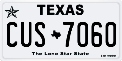TX license plate CUS7060