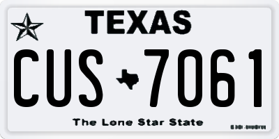 TX license plate CUS7061