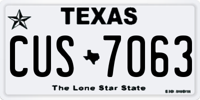 TX license plate CUS7063