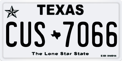 TX license plate CUS7066