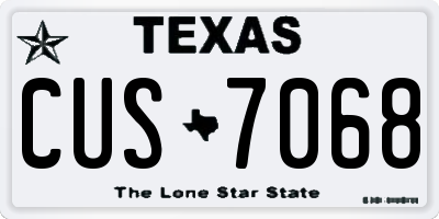 TX license plate CUS7068