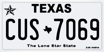 TX license plate CUS7069