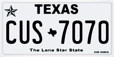 TX license plate CUS7070