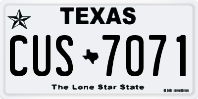 TX license plate CUS7071